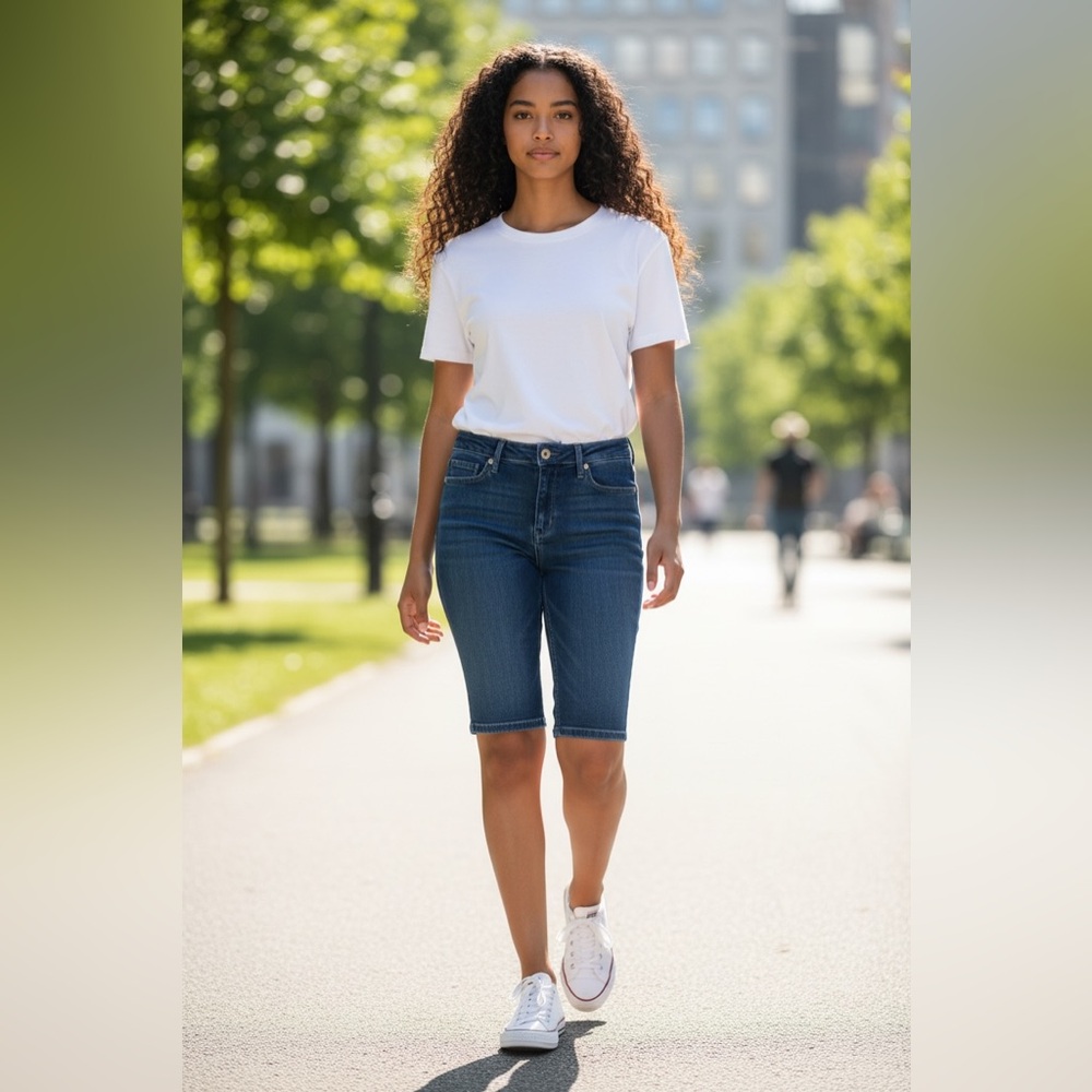 Calvin Klein Dark Blue  Bermuda Jean Shorts